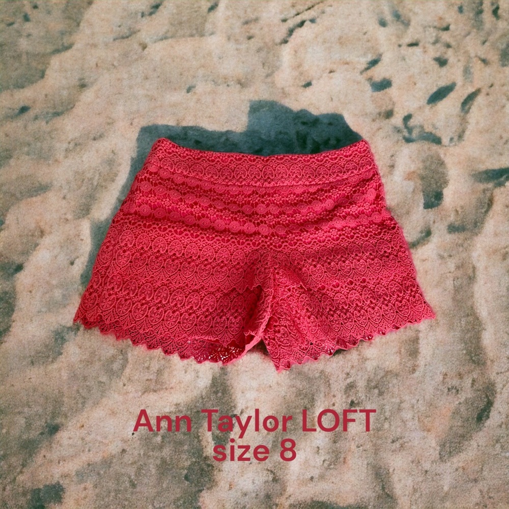 🆕 ANN TAYLOR LOFT Crochet, Lined Shorts, Size 8